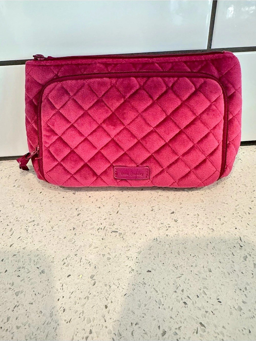 Vera Bradley Quilted Velvet Cosmetic Organizer Bag
